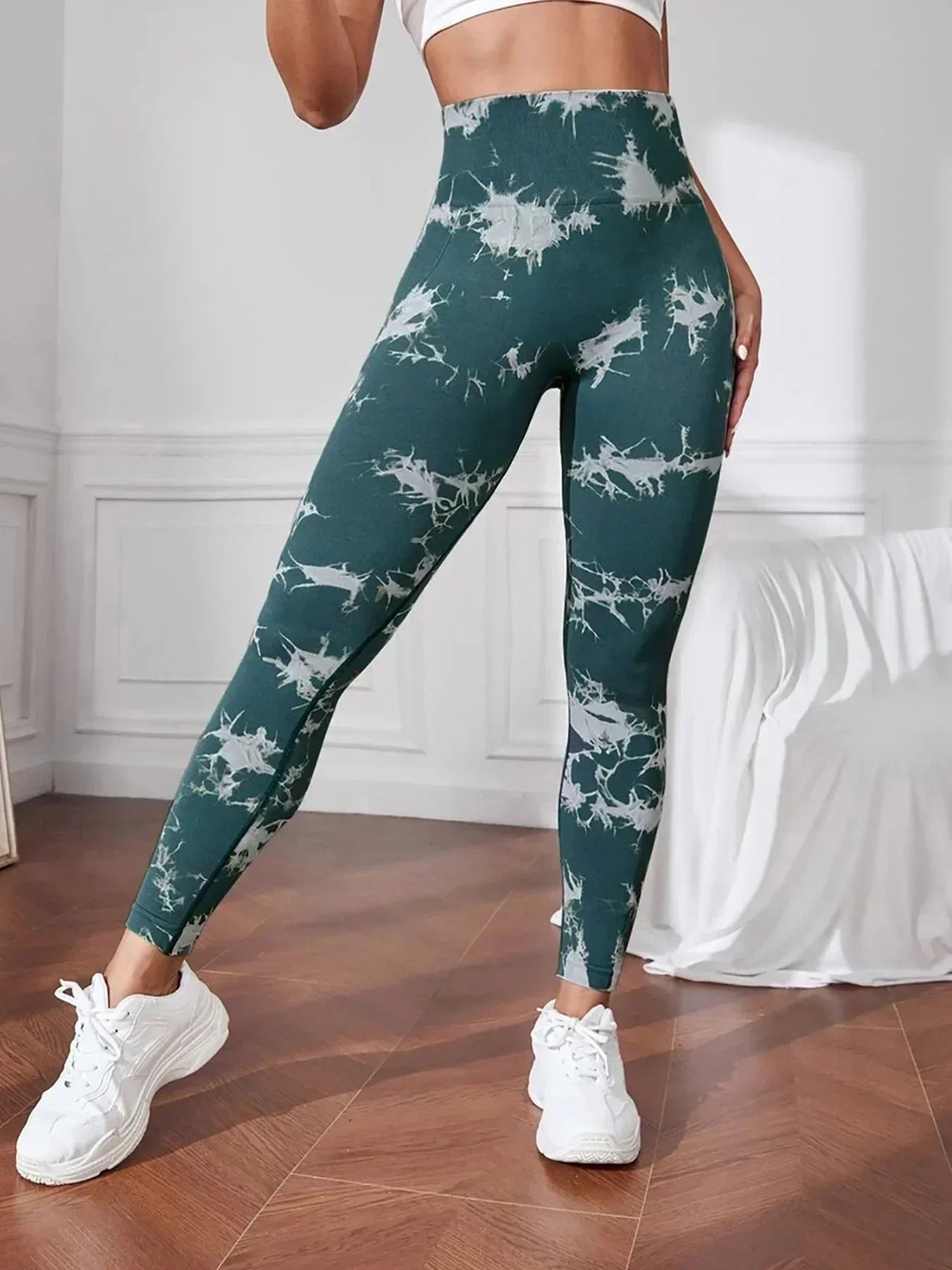 Women's tie dye leggings seamless high stretch sports push up pants