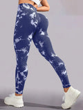 Women's tie dye leggings seamless high stretch sports push up pants