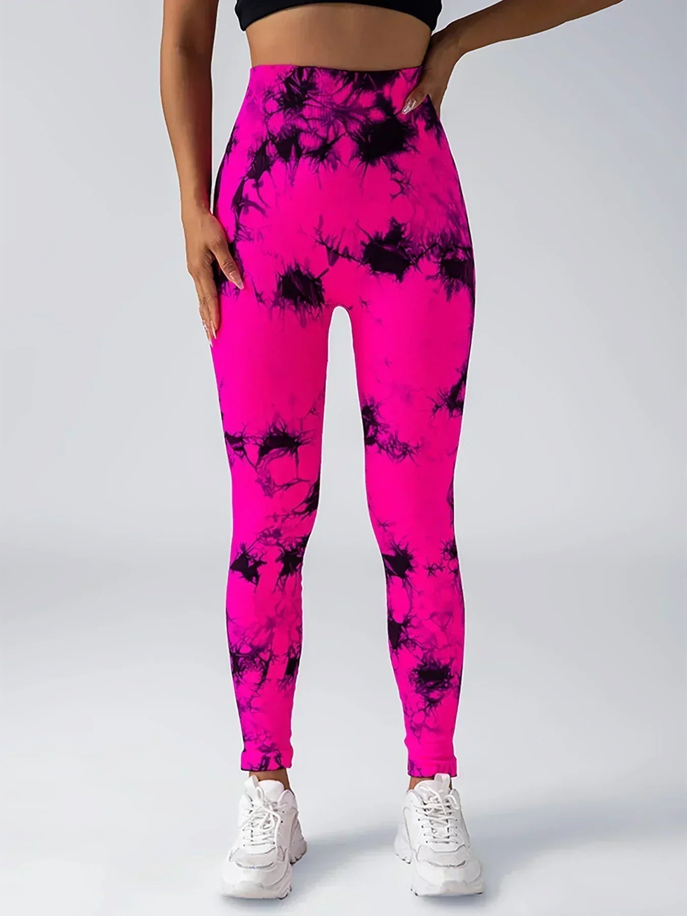 Women's tie dye leggings seamless high stretch sports push up pants