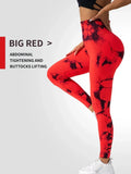 Women's tie dye leggings seamless high stretch sports push up pants