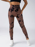 Women's tie dye leggings seamless high stretch sports push up pants