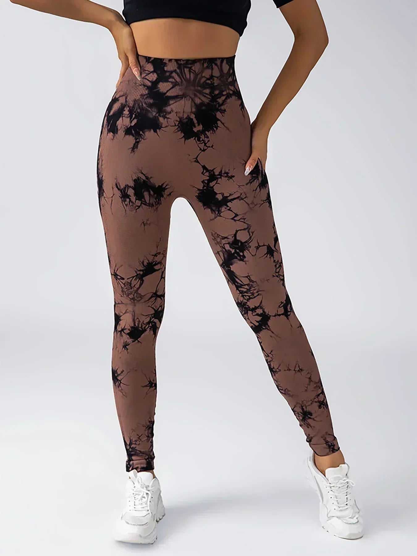 Women's tie dye leggings seamless high stretch sports push up pants