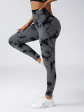 Women's tie dye leggings seamless high stretch sports push up pants