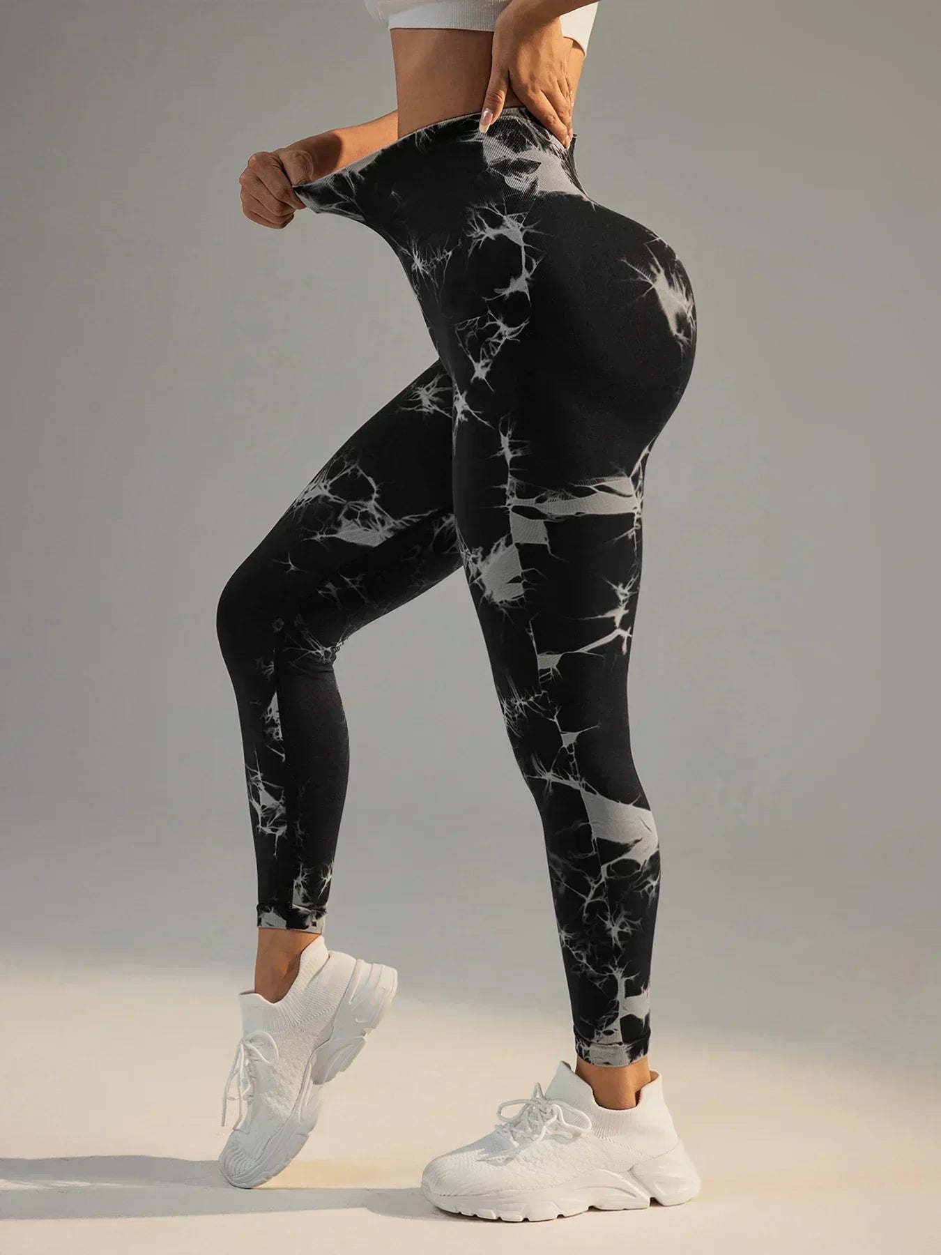 Women's tie dye leggings seamless high stretch sports push up pants