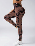 Women's tie dye leggings seamless high stretch sports push up pants