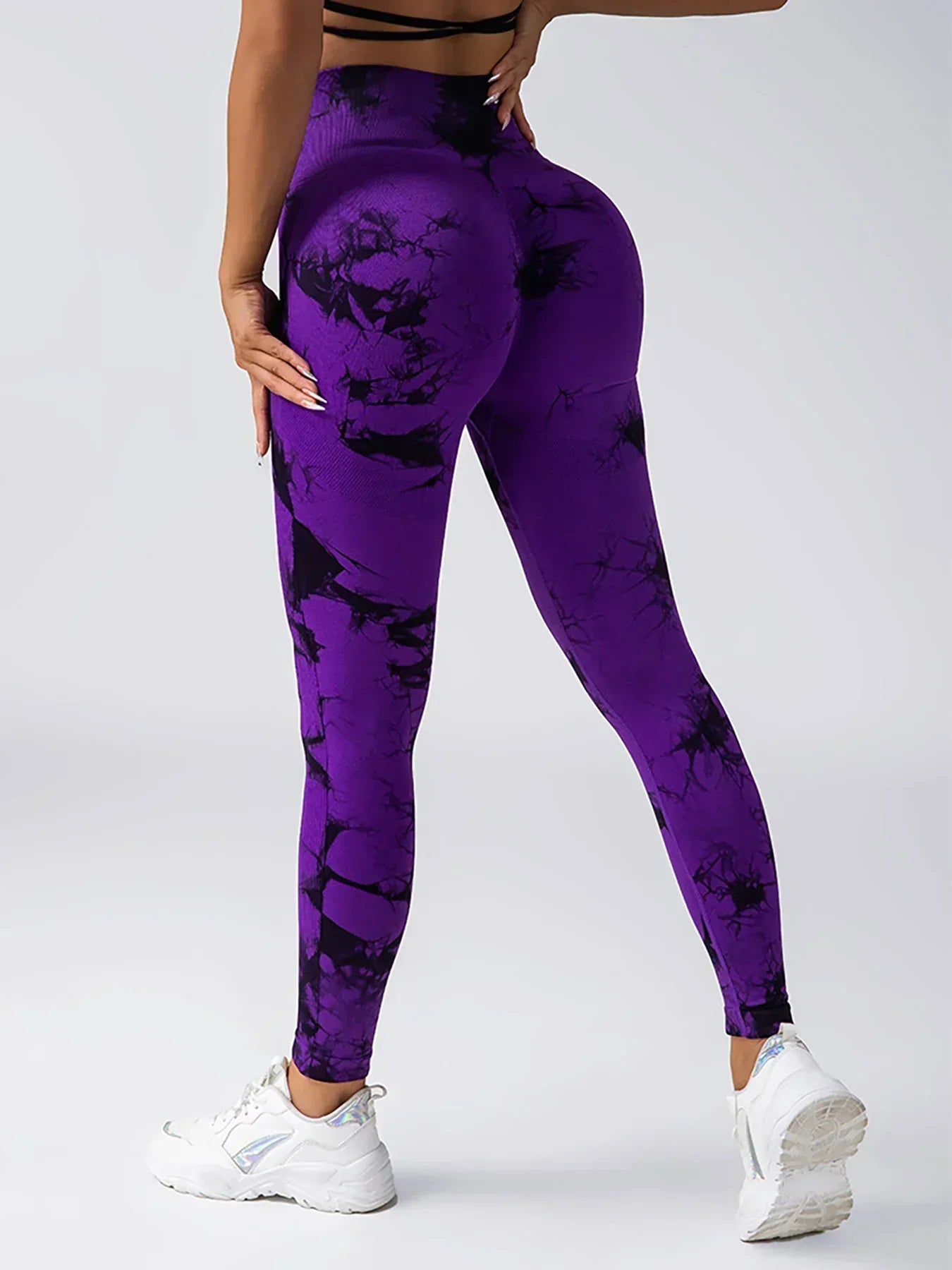 Women's tie dye leggings seamless high stretch sports push up pants