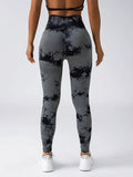 Women's tie dye leggings seamless high stretch sports push up pants
