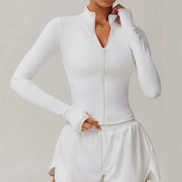 Yoga Long Sleeve Sports Jacket Women's Zip Fitness Yoga Shirt