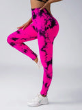 Women's tie dye leggings seamless high stretch sports push up pants
