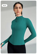 Gym Women's Full Zip Yoga Top With Thumbholes Fitness Running Jacket..