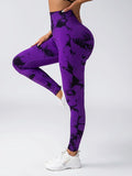 Women's tie dye leggings seamless high stretch sports push up pants