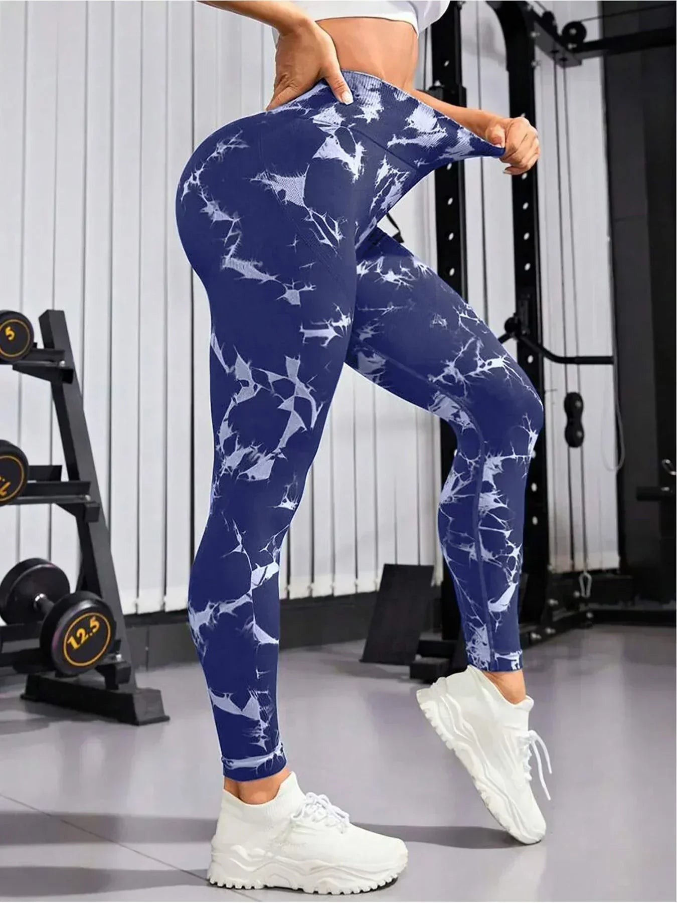 Women's tie dye leggings seamless high stretch sports push up pants