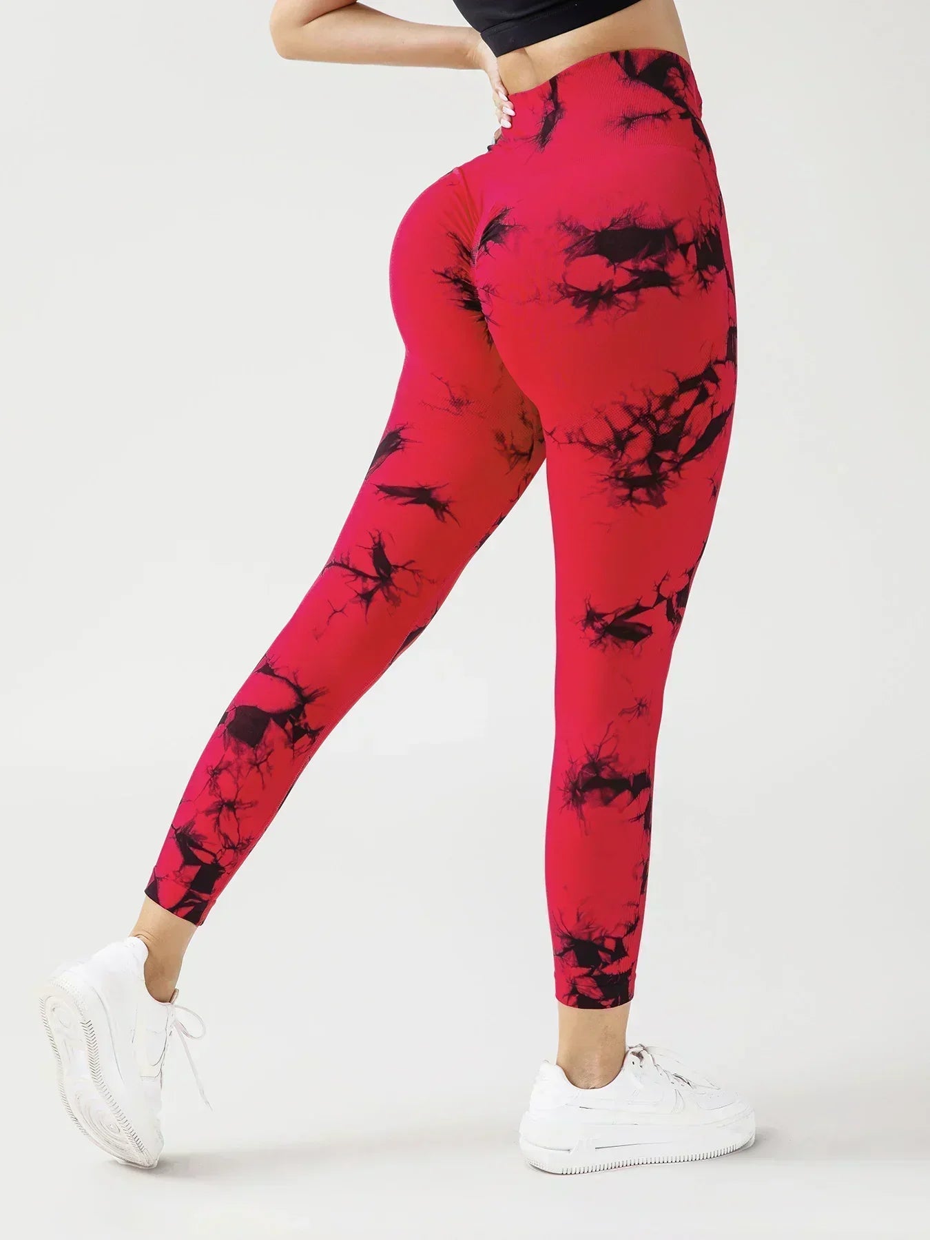 Women's tie dye leggings seamless high stretch sports push up pants