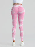 Women's tie dye leggings seamless high stretch sports push up pants