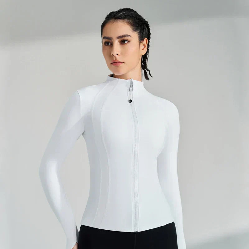 Gym Women's Full Zip Yoga Top With Thumbholes Fitness Running Jacket..