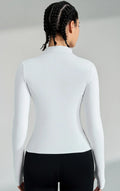 Gym Women's Full Zip Yoga Top With Thumbholes Fitness Running Jacket..