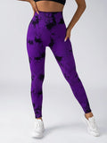 Women's tie dye leggings seamless high stretch sports push up pants
