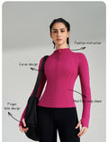 Gym Women's Full Zip Yoga Top With Thumbholes Fitness Running Jacket..