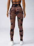 Women's tie dye leggings seamless high stretch sports push up pants