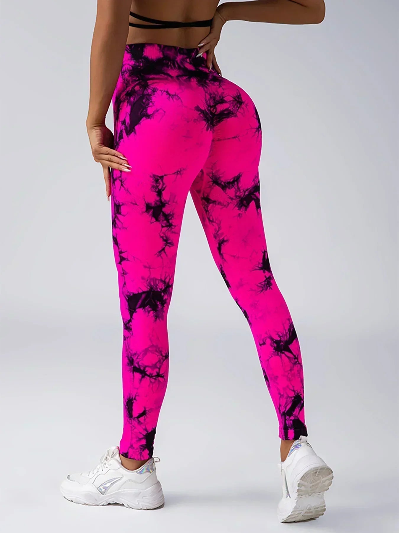 Women's tie dye leggings seamless high stretch sports push up pants