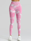 Women's tie dye leggings seamless high stretch sports push up pants