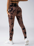 Women's tie dye leggings seamless high stretch sports push up pants