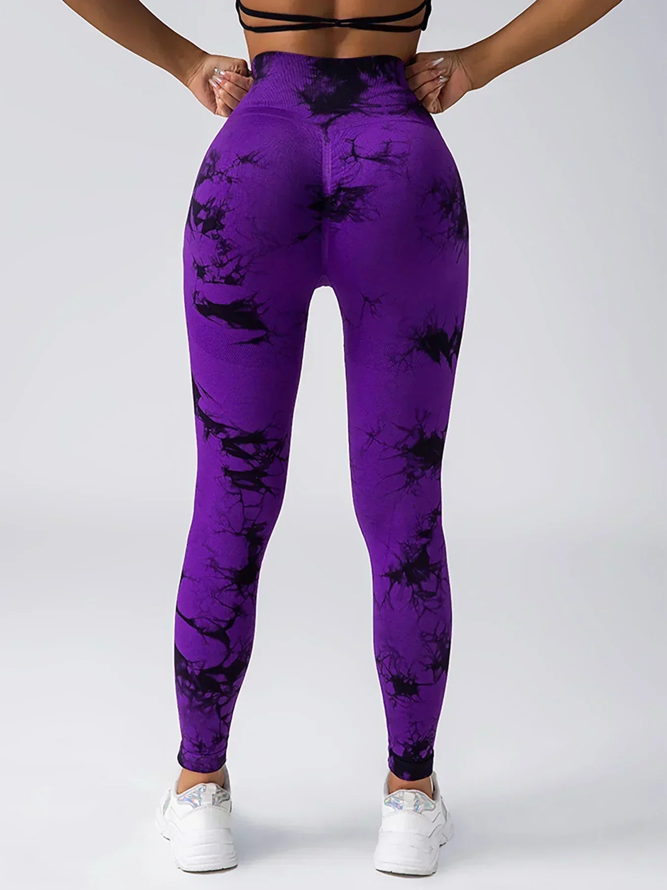 Women's tie dye leggings seamless high stretch sports push up pants