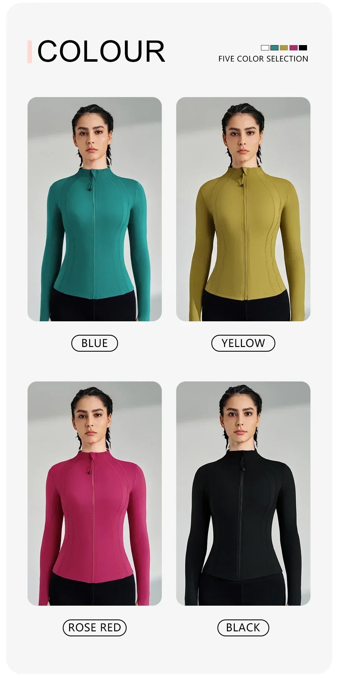 Gym Women's Full Zip Yoga Top With Thumbholes Fitness Running Jacket..