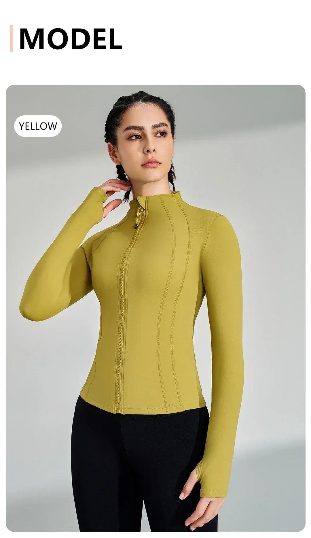Gym Women's Full Zip Yoga Top With Thumbholes Fitness Running Jacket..