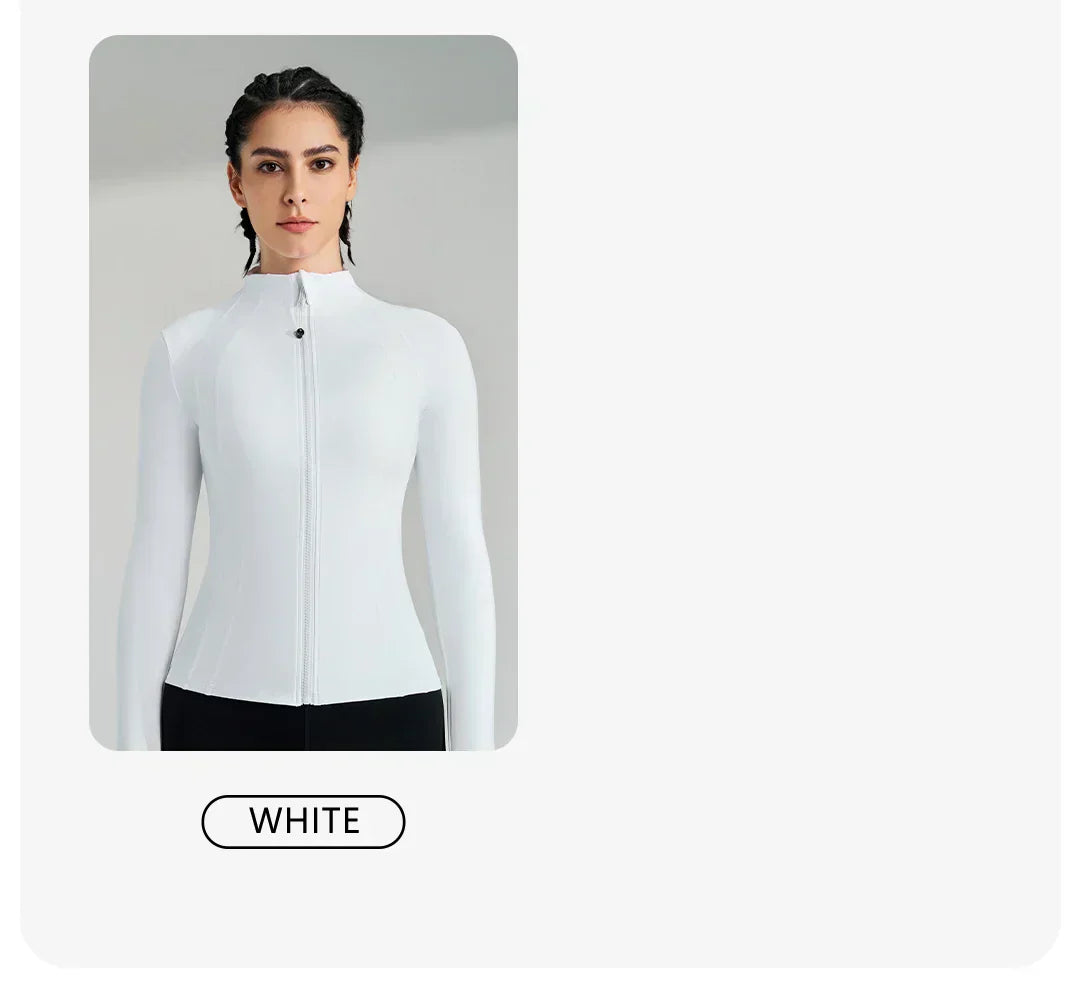 Gym Women's Full Zip Yoga Top With Thumbholes Fitness Running Jacket..
